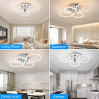 6Rings Acrylic Ceiling Light Fixture With Dimmable Remote Control