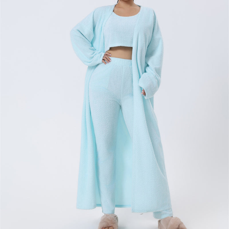 Trendy 3 Piece Warm Cozy Pajama Set