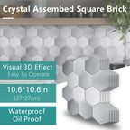 Hexagon Mosaic Tile Sticker Kitchen Backsplash