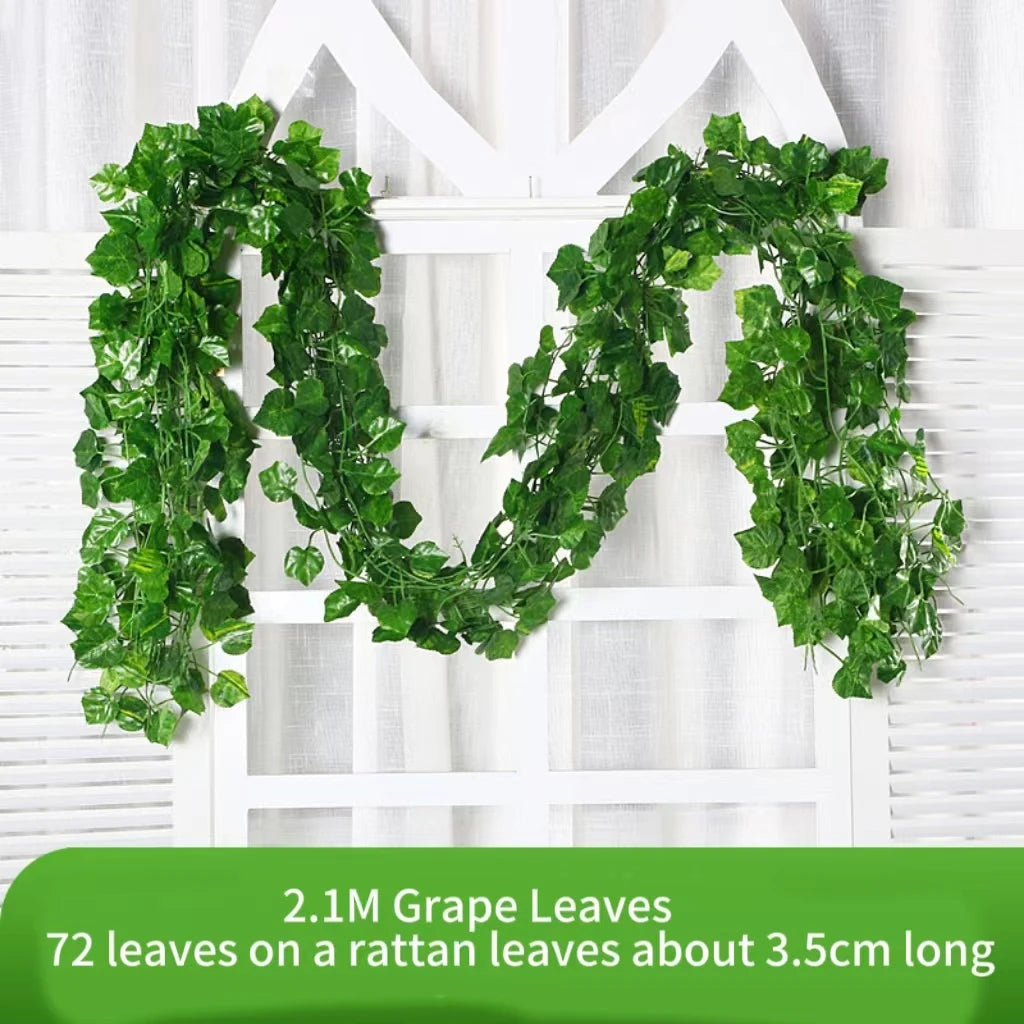 Artificial Silk Green Ivy Leaf Hanging Vine for Home and Wedding Decor
