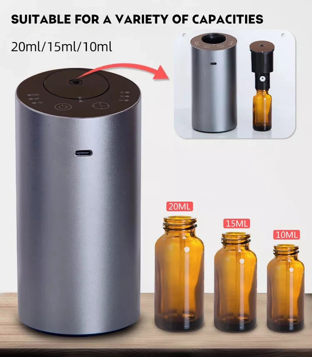 Wireless Rechargeable Car Aroma Diffuser – 20ml Essential Oil, Electric Fragrance for Home & Bedroom