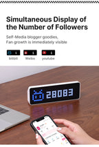 Smart Pixel Clock | Live YouTube Follower Tracker & Retro LED Desktop Decor