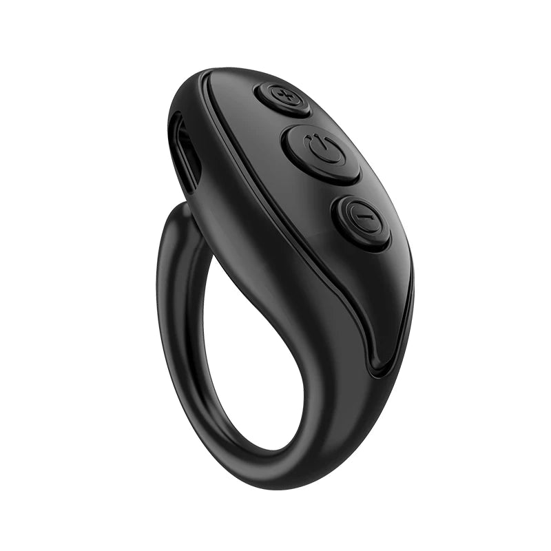Bluetooth 5.0 Fingertip Remote Scrolling Ring – Wireless TikTok Scroll Controller & Camera Shutter Selfie Button with Phone Stand for Android & iOS