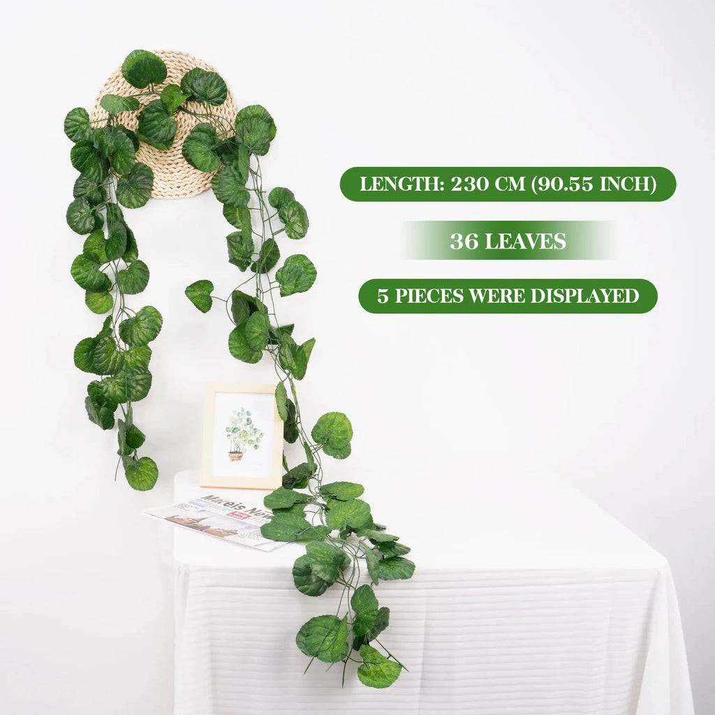 Artificial Silk Green Ivy Leaf Hanging Vine for Home and Wedding Decor