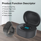 Bluetooth 5.0 Fingertip Remote Scrolling Ring – Wireless TikTok Scroll Controller & Camera Shutter Selfie Button with Phone Stand for Android & iOS