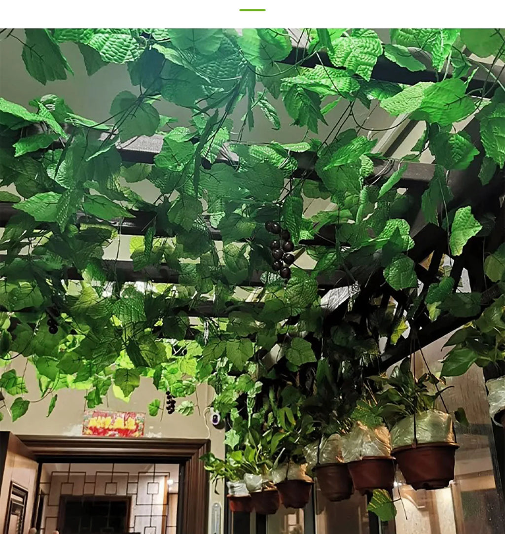 Artificial Silk Green Ivy Leaf Hanging Vine for Home and Wedding Decor