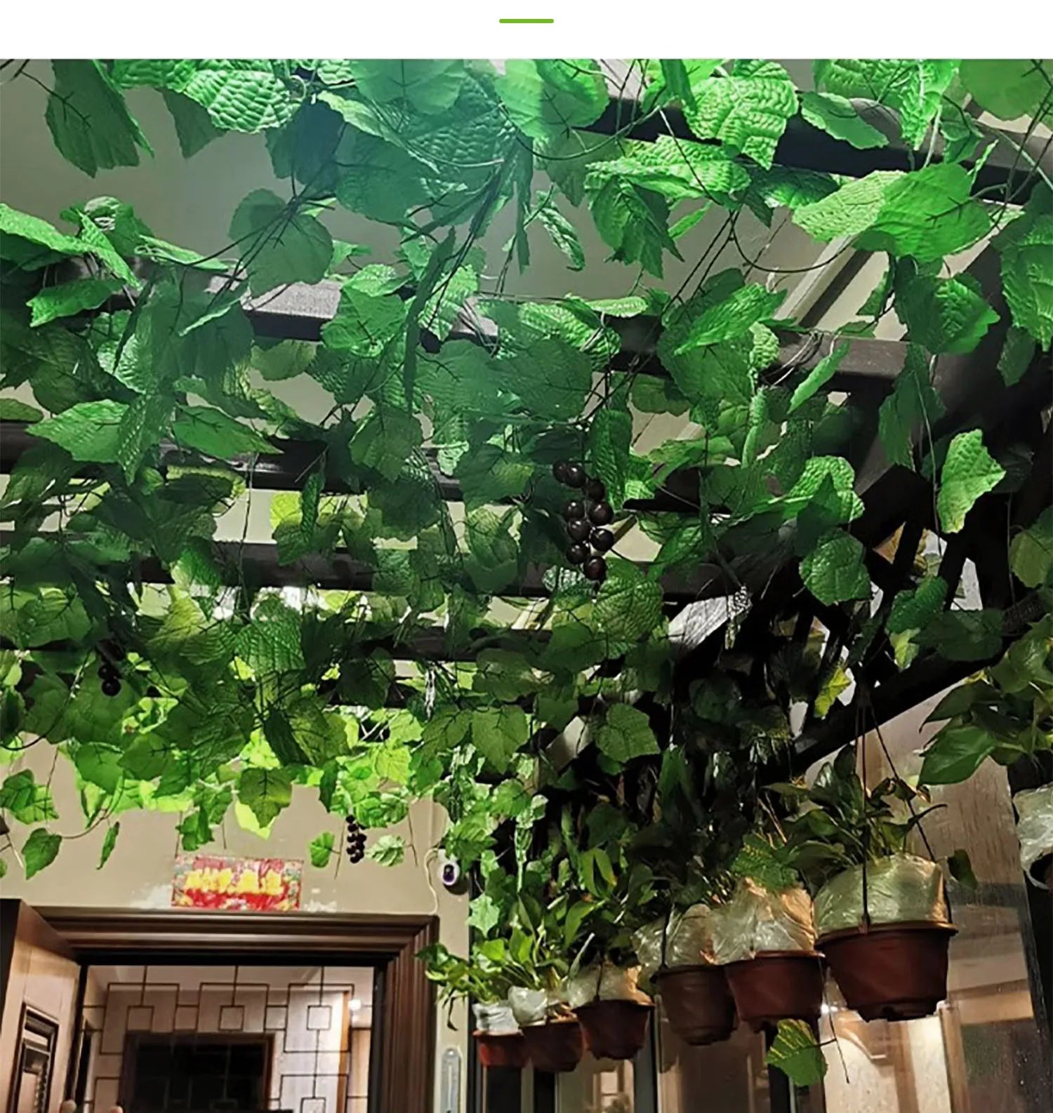 Artificial Silk Green Ivy Leaf Hanging Vine for Home and Wedding Decor