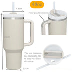 40 Oz Stainless Steel Travel Tumbler with Handle and Straw