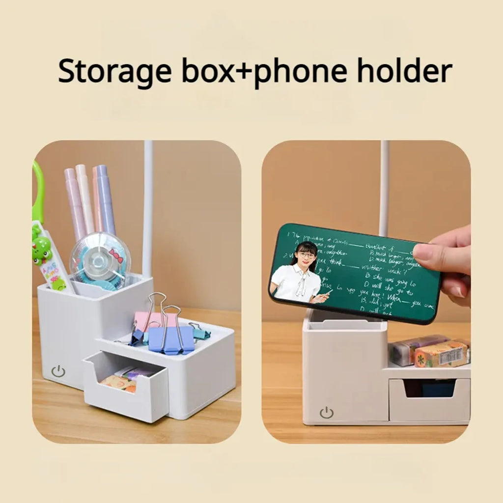 Touch Control LED Desk Lamp – 3-Level Dimmable, USB Rechargeable Reading Light