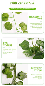 Artificial Silk Green Ivy Leaf Hanging Vine for Home and Wedding Decor