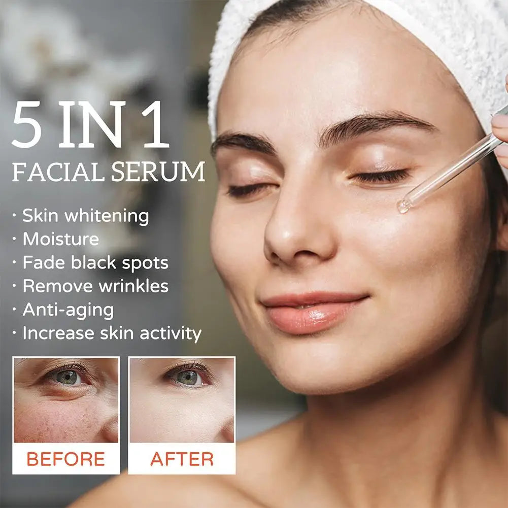 5-in-1 Anti-Wrinkle Facial Serum | Moisturizing, Brightening, and Anti-Aging Skincare (30ml)