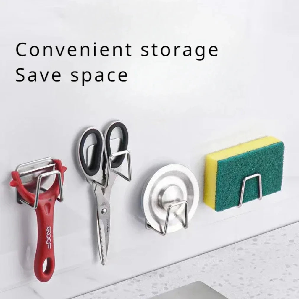 Stainless Steel Pot Lid & Cutting Board Organizer with Sponge Drainage Rack