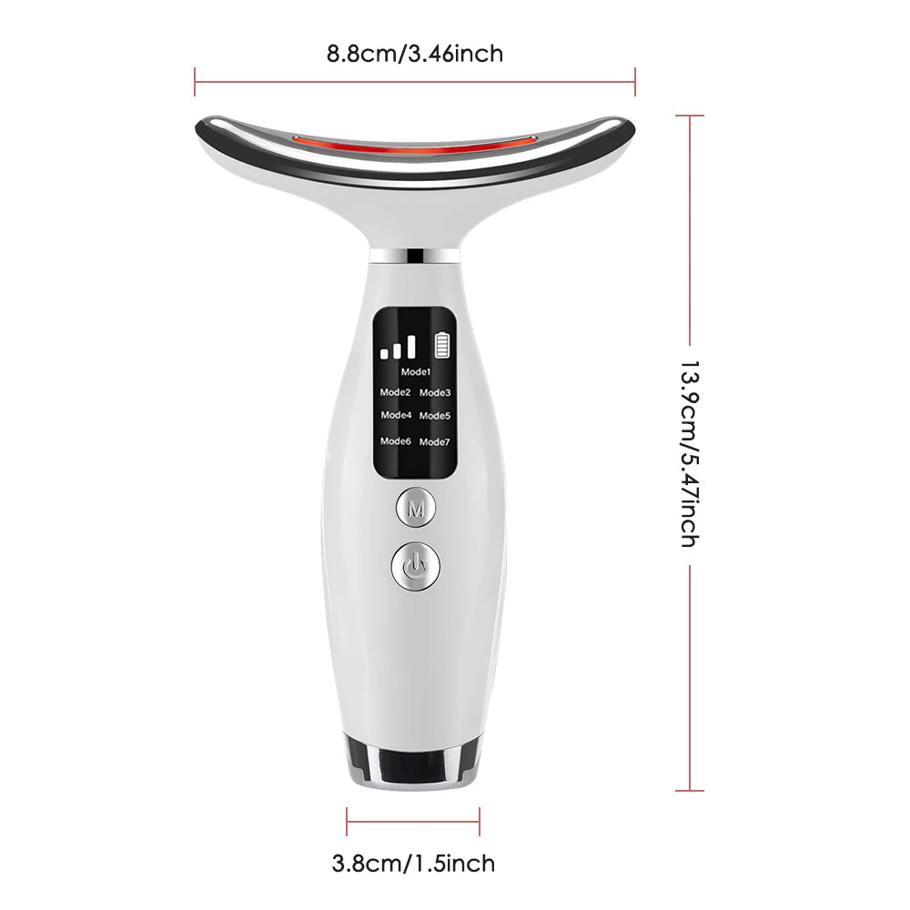 7-Color LED Neck & Face Firming Massager | Anti-Aging V-Shape Lifting Device