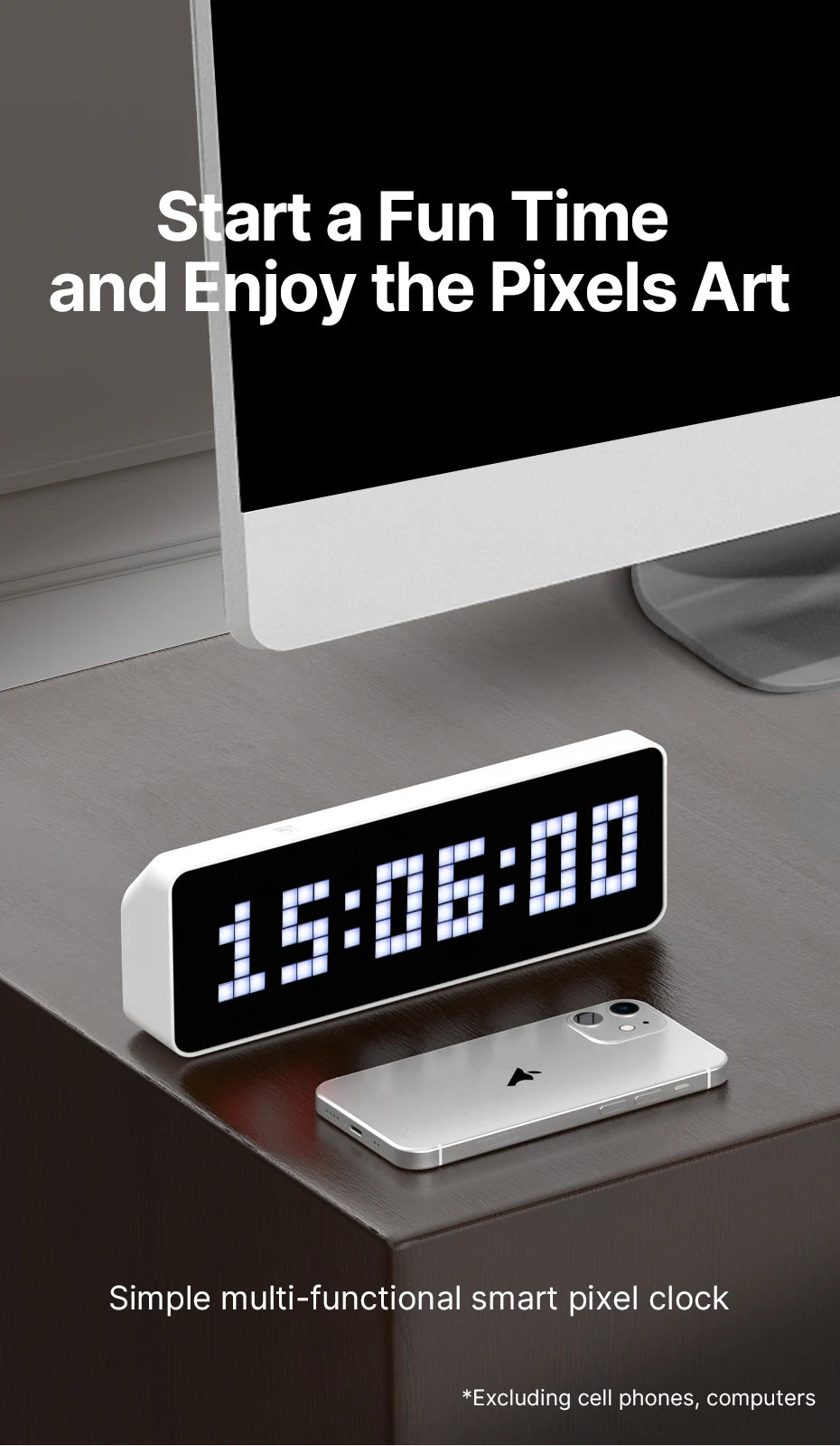 Smart Pixel Clock | Live YouTube Follower Tracker & Retro LED Desktop Decor