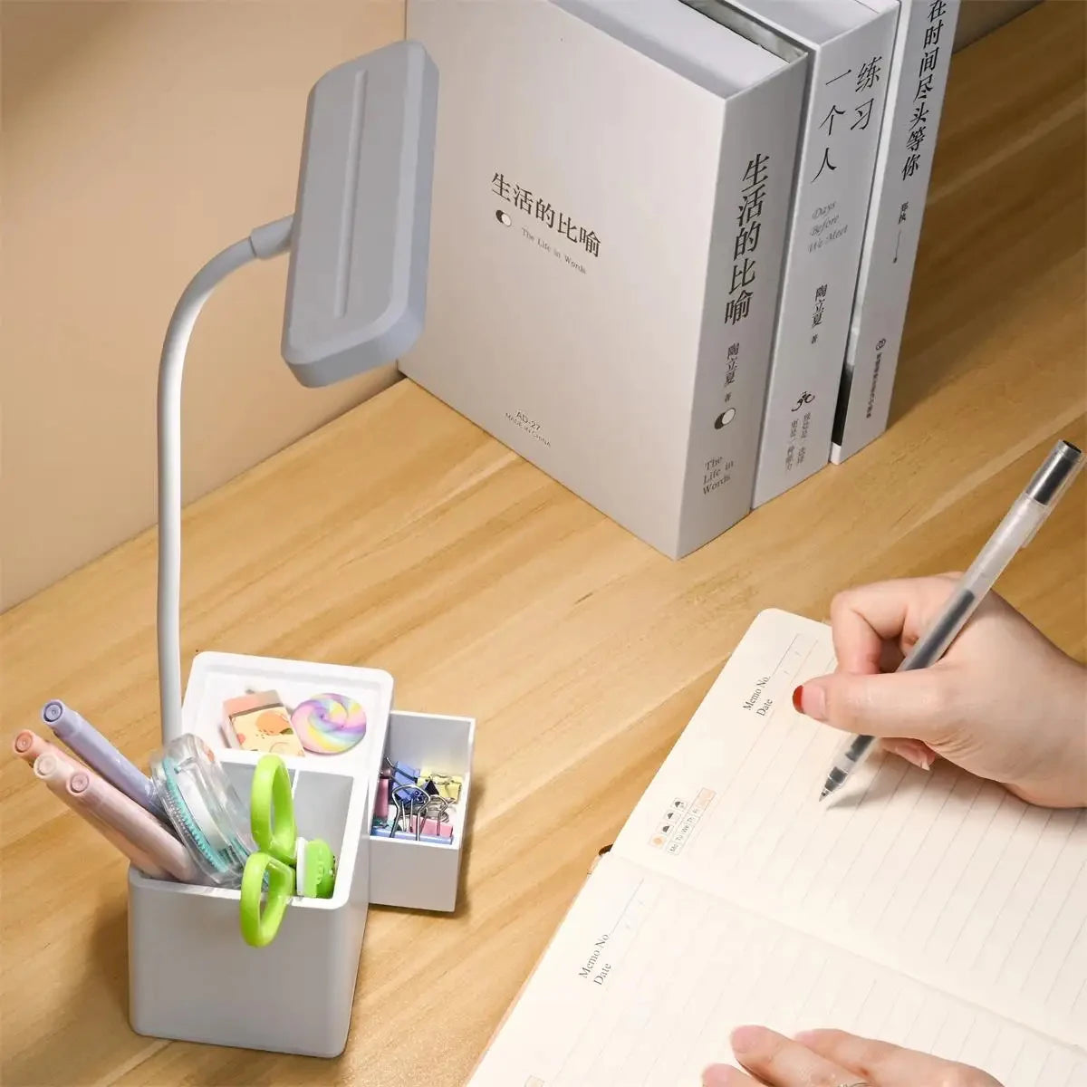 Touch Control LED Desk Lamp – 3-Level Dimmable, USB Rechargeable Reading Light