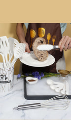 Pink 18PCS Silicone Kitchen Utensil Set – Food Grade Non-Stick Cooking Tools with Spatula, Turner & Measuring Spoons