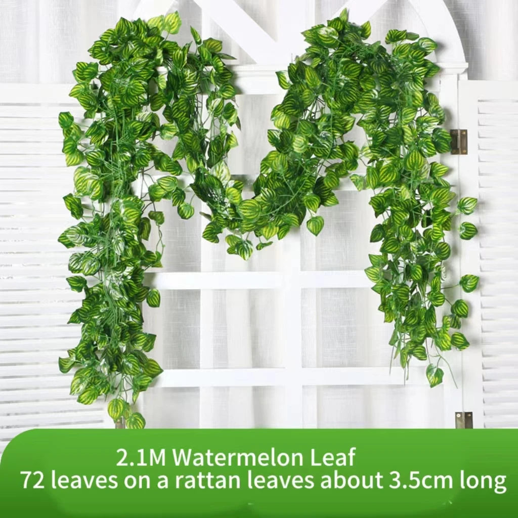 Artificial Silk Green Ivy Leaf Hanging Vine for Home and Wedding Decor