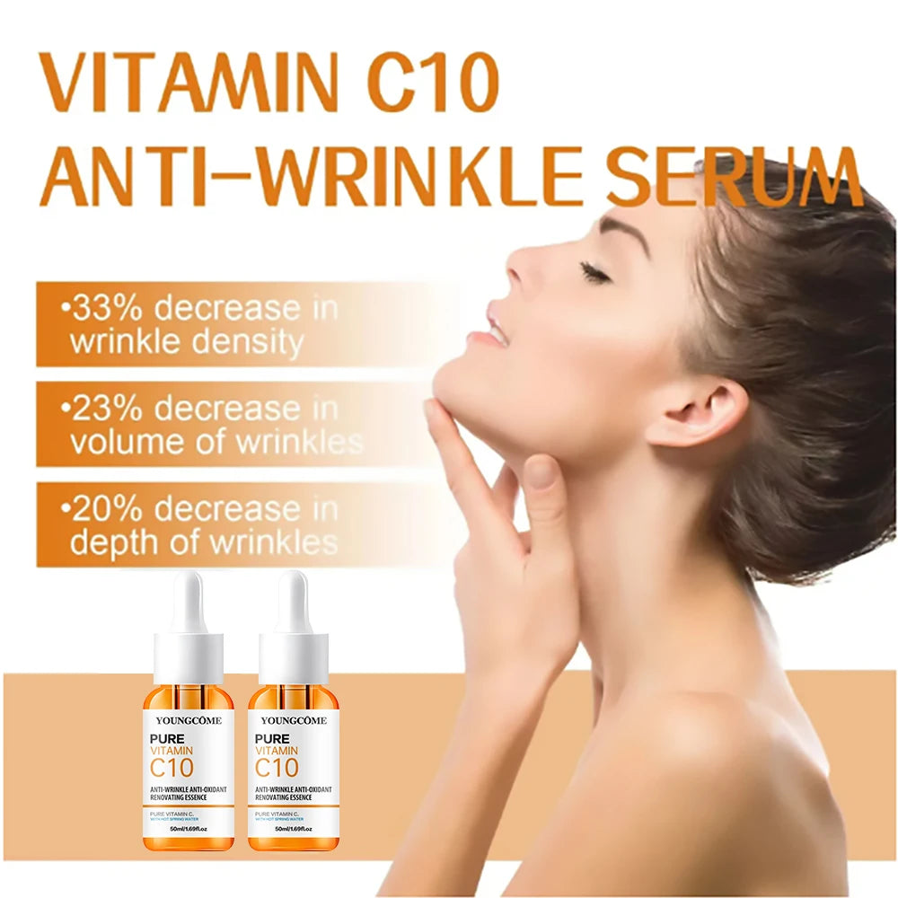 Vitamin C Facial Serum – Hyaluronic Acid Brightening Essence for Dark Spots, Fine Lines & Deep Moisturizing Skincare