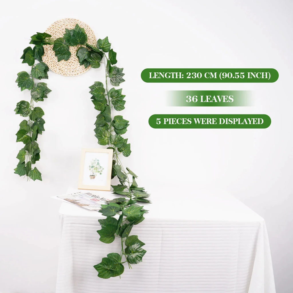 Artificial Silk Green Ivy Leaf Hanging Vine for Home and Wedding Decor