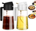 2-in-1 500ml Olive Oil Dispenser Bottle with Integrated Oil Sprayer for Cooking & BBQ