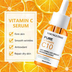 Vitamin C Facial Serum – Hyaluronic Acid Brightening Essence for Dark Spots, Fine Lines & Deep Moisturizing Skincare