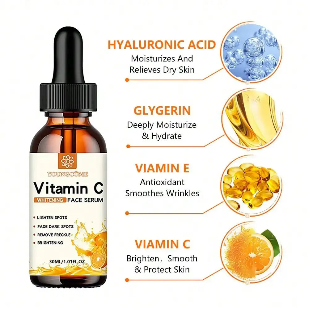 Vitamin C & Hyaluronic Acid Brightening Serum – 30 ml Moisturizing Anti-Aging Essence