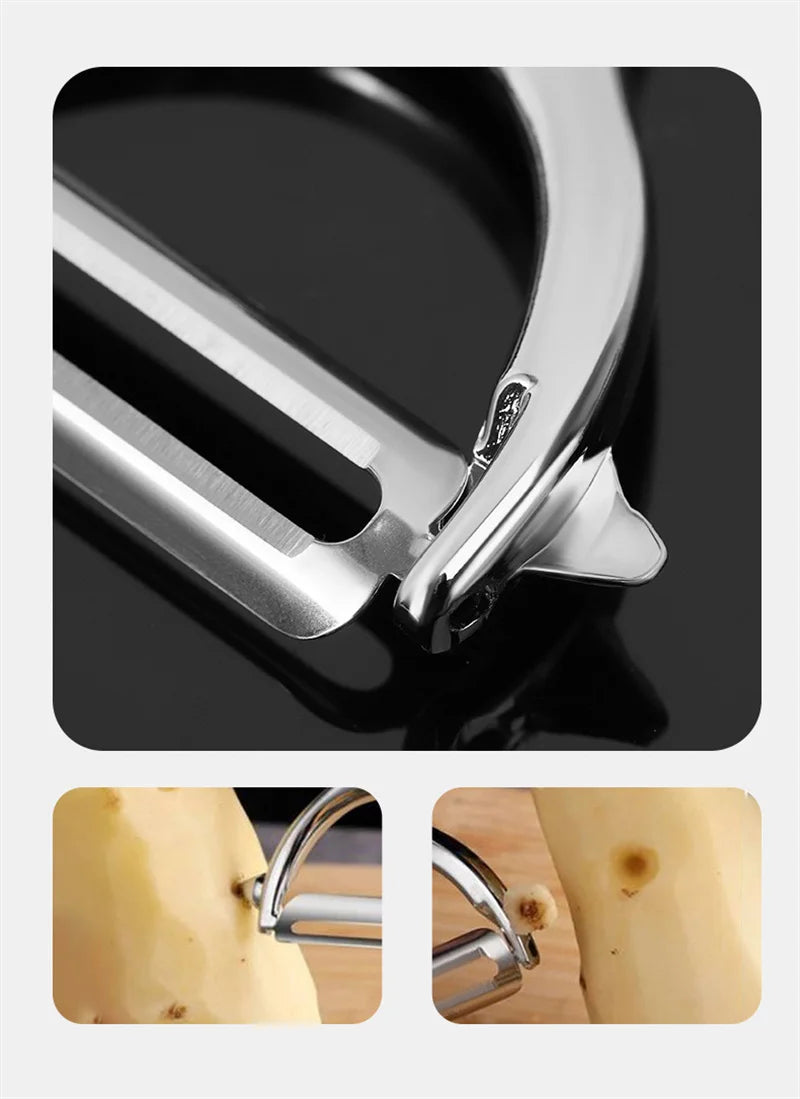 Stainless Steel Vegetable Peeler & Zester – Multifunctional Fruit, Potato & Carrot Kitchen Tool