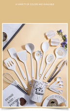 Pink 18PCS Silicone Kitchen Utensil Set – Food Grade Non-Stick Cooking Tools with Spatula, Turner & Measuring Spoons