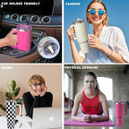 40 Oz Stainless Steel Travel Tumbler with Handle and Straw