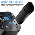 Dual USB Car MP3 Player Transmitter – Bluetooth Audio & Fast Car Charger Accessory