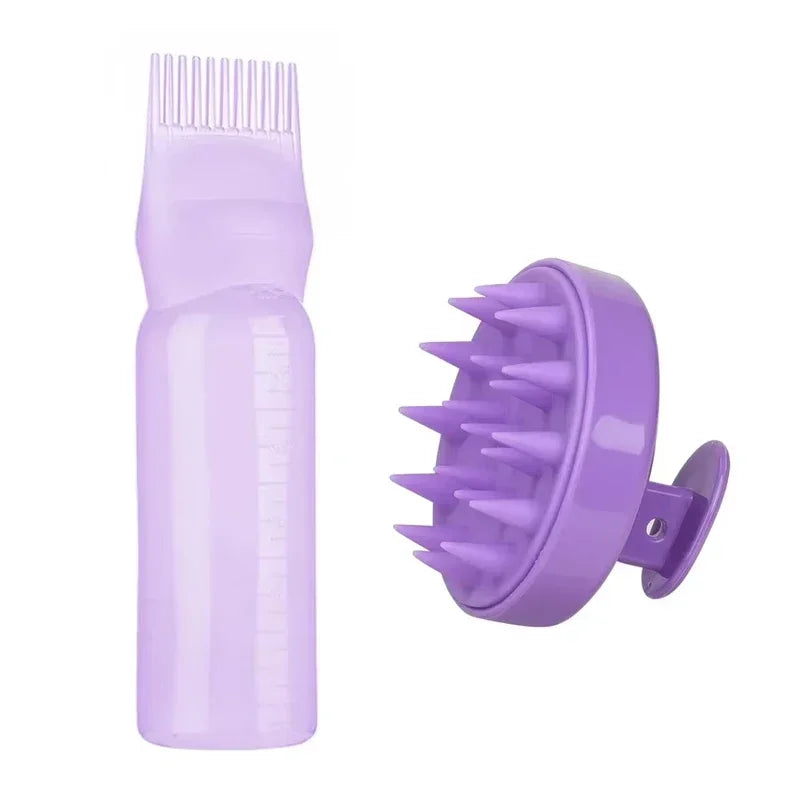 Silicone Shampoo Brush & Applicator Bottle Hair Coloring Tool