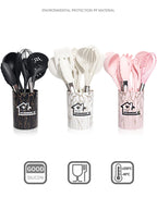 Pink 18PCS Silicone Kitchen Utensil Set – Food Grade Non-Stick Cooking Tools with Spatula, Turner & Measuring Spoons