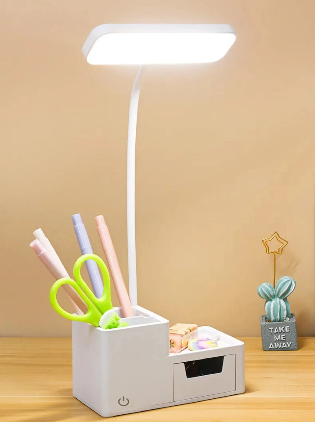 Touch Control LED Desk Lamp – 3-Level Dimmable, USB Rechargeable Reading Light