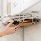 Stainless Steel Pot Lid & Cutting Board Organizer with Sponge Drainage Rack