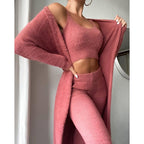 Trendy 3 Piece Warm Cozy Pajama Set